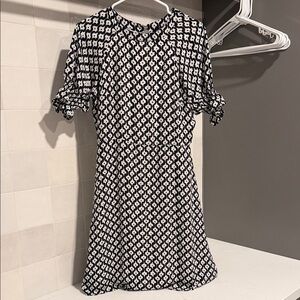 Banana Republic Black and White Geometric Mini Dress